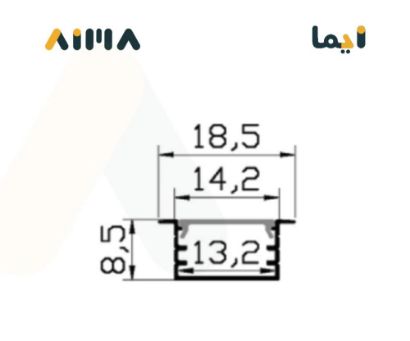 صورة ألمنيوم بروفايل مخفي جداري سقفي طول 3 متر مقاس 1808